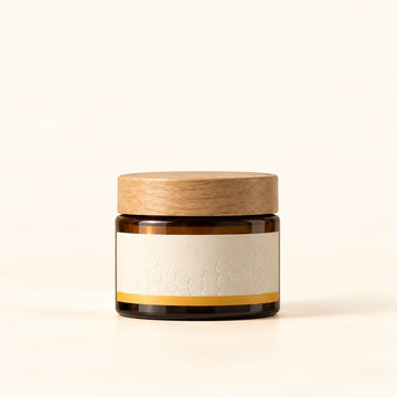 Crème Hydratante à la Gelée Royale, pot en verre ambré et couvercle en bois